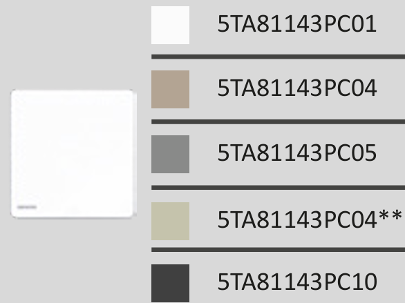西門子 DELTA®arina 16AX 單位雙控開關掣 (冰川白) 5TA81143PC01