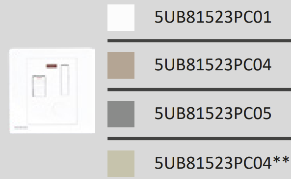 西門子 DELTA®arina 13A 雙極開關保險菲士接線蘇(帶霓虹燈指示器)(香檳金) 5UB81523PC04**