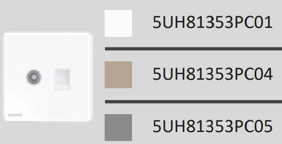 西門子 DELTA®arina 普通電視插座 + RJ45 Cat5e電腦插座(玫瑰金) 5UH81353PC04