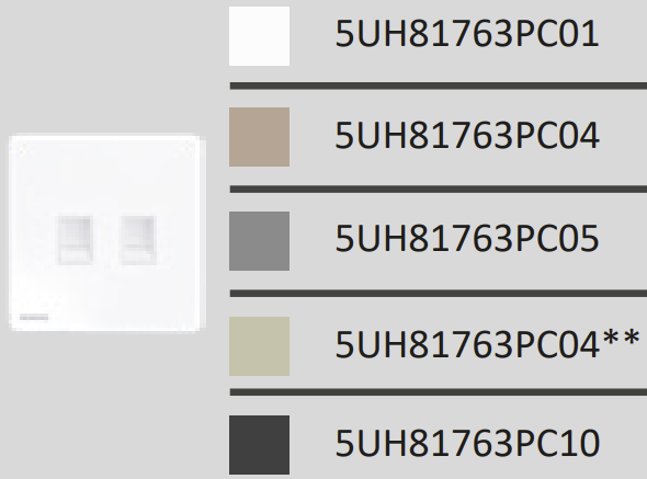西門子 DELTA®arina RJ45雙位 CAT6類UTP電腦插座(香檳金) 5UH81763PC04**