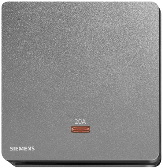 西門子 DELTA®arina 20A單位雙極開關(帶霓虹燈指示器)(永恆灰) 5TA81613PC05