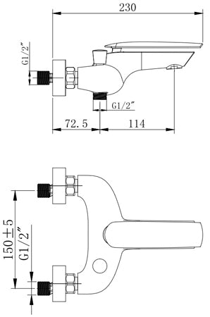 意大利 Bellini 淋浴組合 764000 單把浴缸龍頭