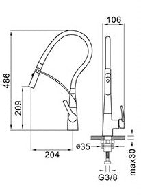 意大利 Bellini 水龍頭 BTF-10300-24 單把廚房龍頭