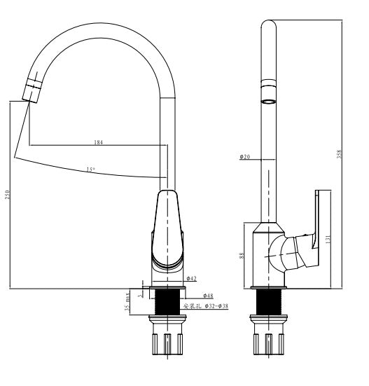 意大利 Bellini 水龍頭 BVF-3688C 單控星盆龍頭