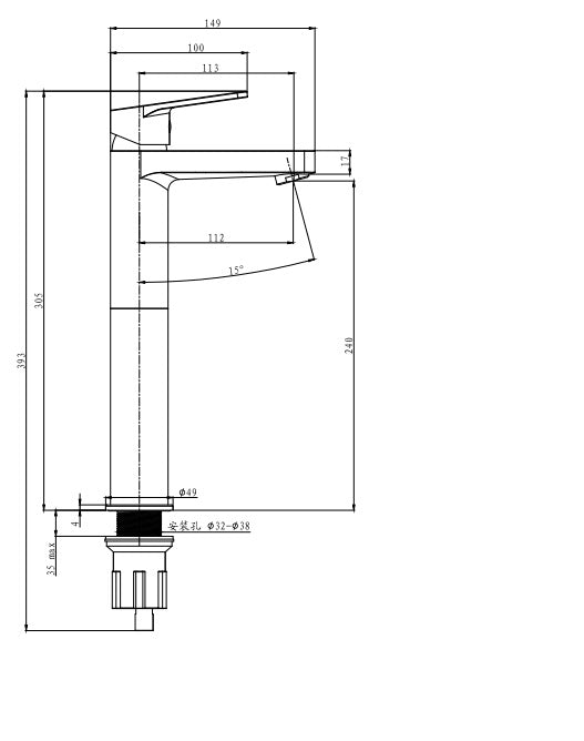 意大利 Bellini 水龍頭 BVF-6889H 單控高身面盆龍頭