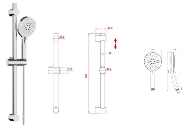 意大利 Bellini 淋浴組合 LC-S7715 三速花灑套裝 Rose Gold